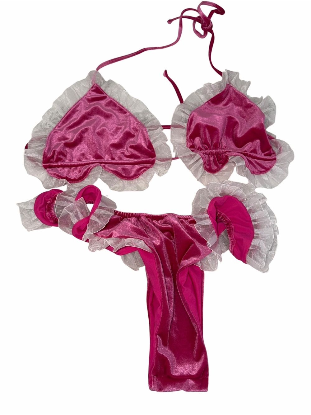 Fashion Brand Company by Penelope Gazin Hot Pink Swimsuit Size 3X 4X Ruffle